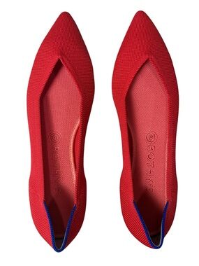 Rothy’s Red Pointed Toe Knit Flats Women’s 11 Sustainable Ballet Shoes